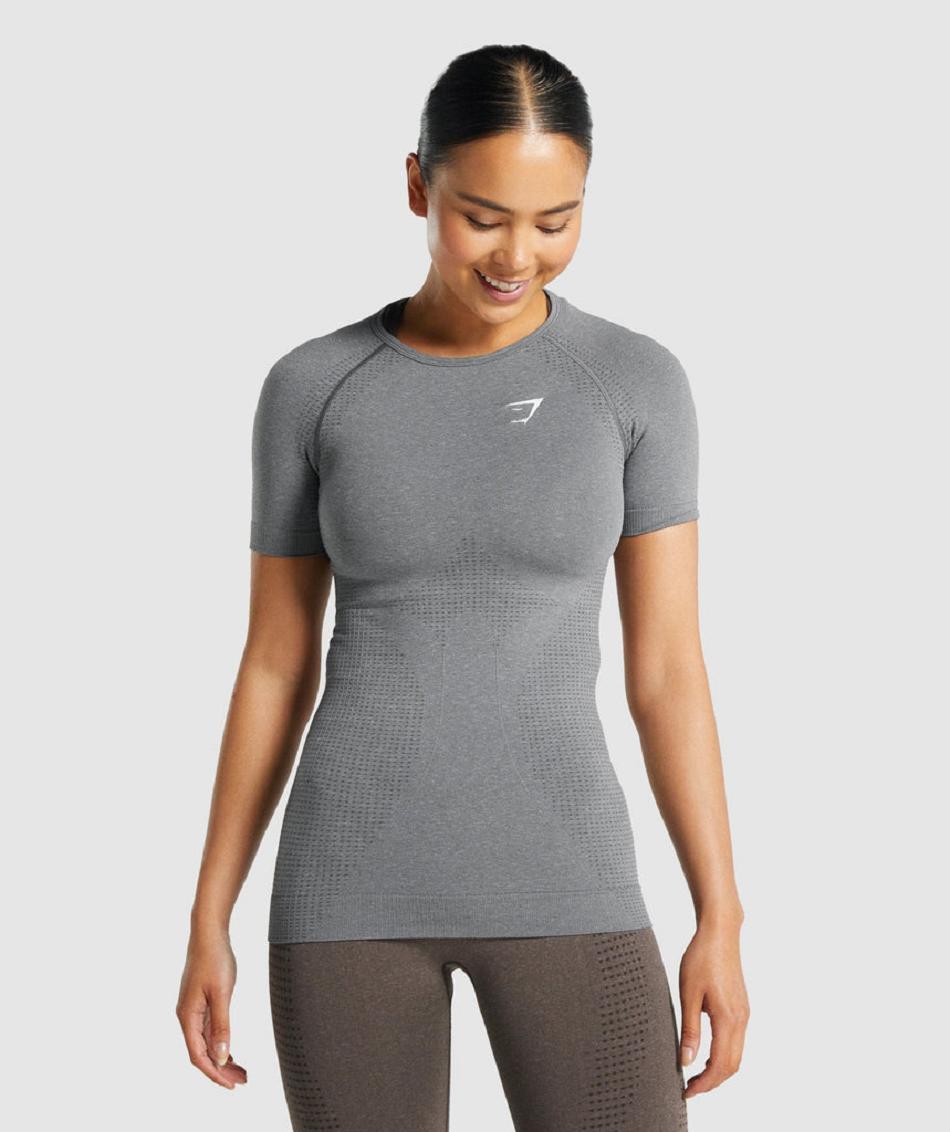 T Shirts Gymshark Vital Seamless 2.0 Mujer Gris | CO 2269JPQ